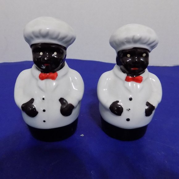 Black Americana Baker Cook Chef Salt and Pepper Shakers